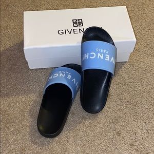 blue givenchy slides